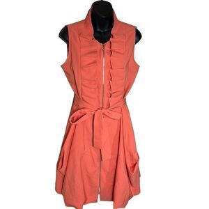 Samuel dong dress full front zip coquette orange small balloon